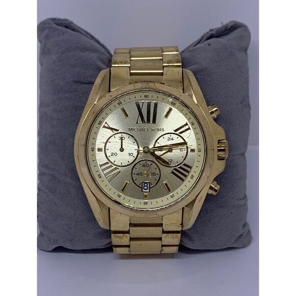 Michael Kors MK5605 Unisex Stainless Steel Analog Champagne Dial Watch W187 - Picture 2 of 11